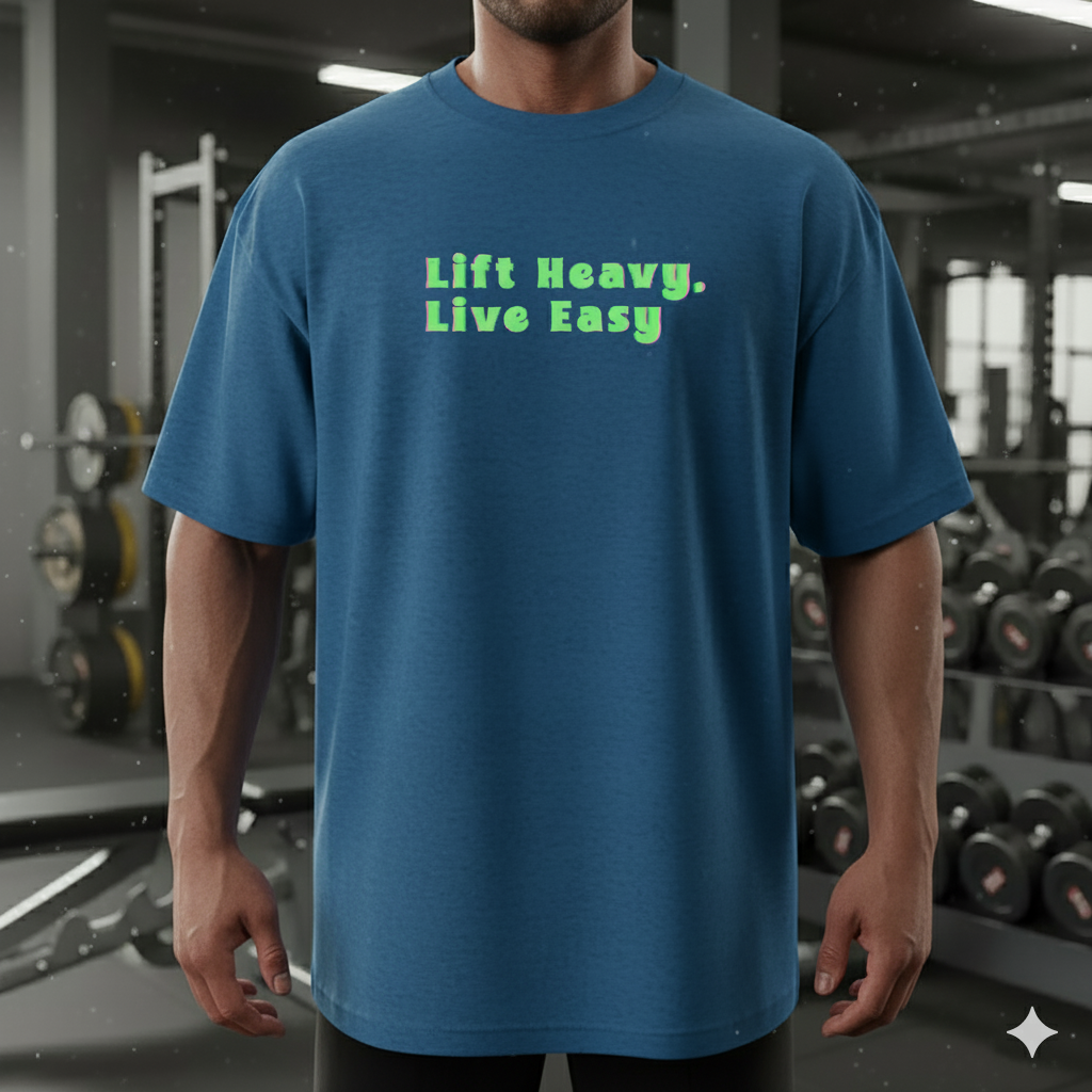 Lift Heavy, Live Easy Oversized T-Shirt