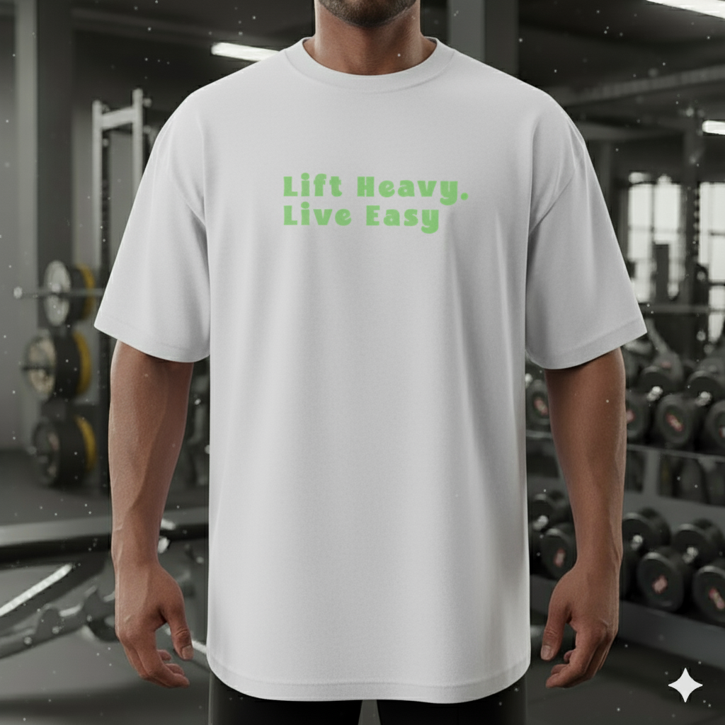 Lift Heavy, Live Easy Oversized T-Shirt
