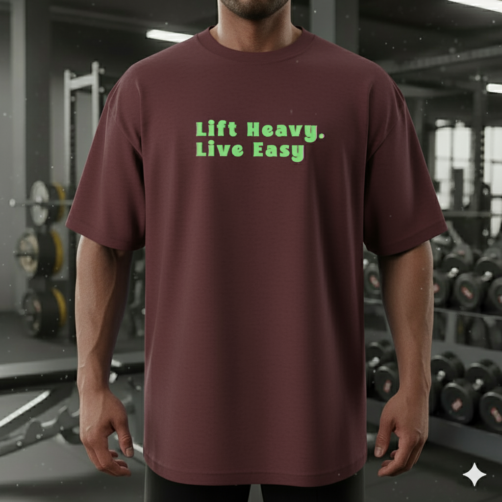 Lift Heavy, Live Easy Oversized T-Shirt